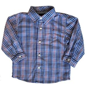 Boys Tommy Hilfiger Blue/Red Plaid Button Up